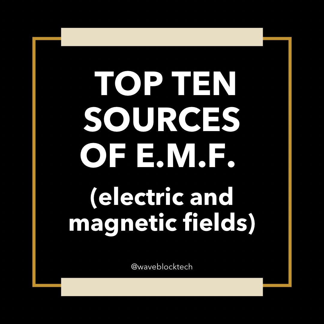 WaveBlockTech's tweet photo. 10 sources of 𝐄.𝐌.𝐅
1️⃣Tv screens
2️⃣Smart meters
3️⃣Cell phones
4️⃣Airpods
5️⃣Microwave
6️⃣Cell towers
7️⃣Power lines
8️⃣WiFi router
9️⃣Computer
🔟iPad / laptops

Data suggests EMF radiation is directly to various health problems. Learn more: https://t.co/kTSVJs6kHr https://t.co/uom5eURYlN
