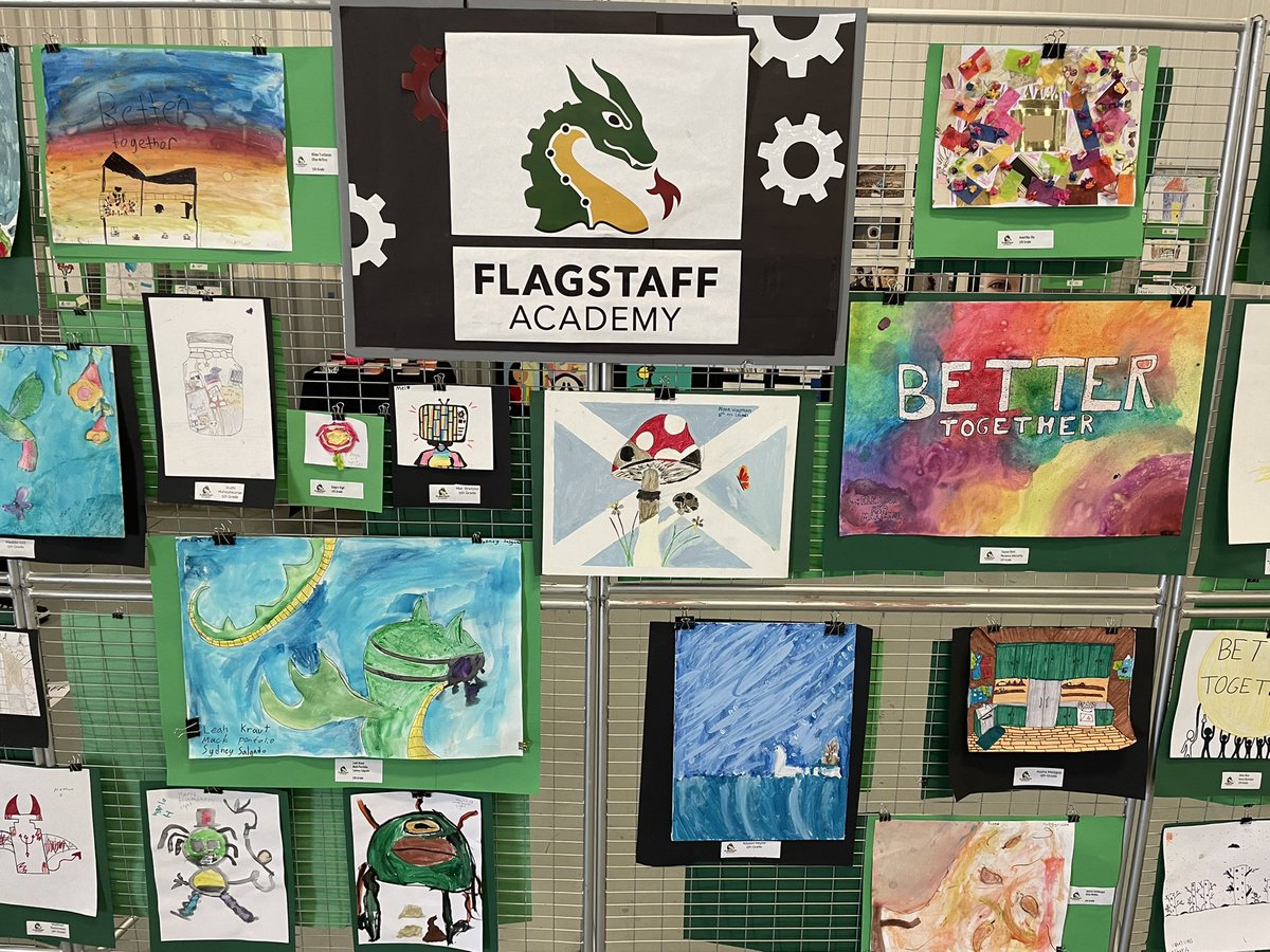 salgado_kate's tweet photo. #bettertogether leading the front for @FlagstaffAcad at this years #SVVSD district art show! Congratulations to all our amazing artists and teachers across the community. https://t.co/RdGIG7SaWb
