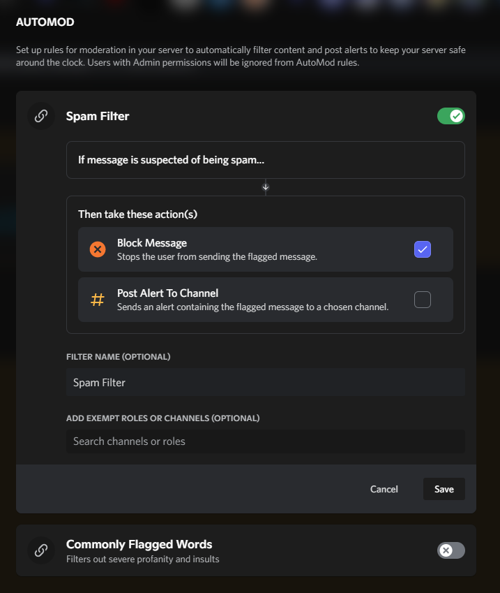 DiscordNews_'s tweet photo. Upcoming Auto mod feature for servers. https://t.co/8CvQDZdyWn