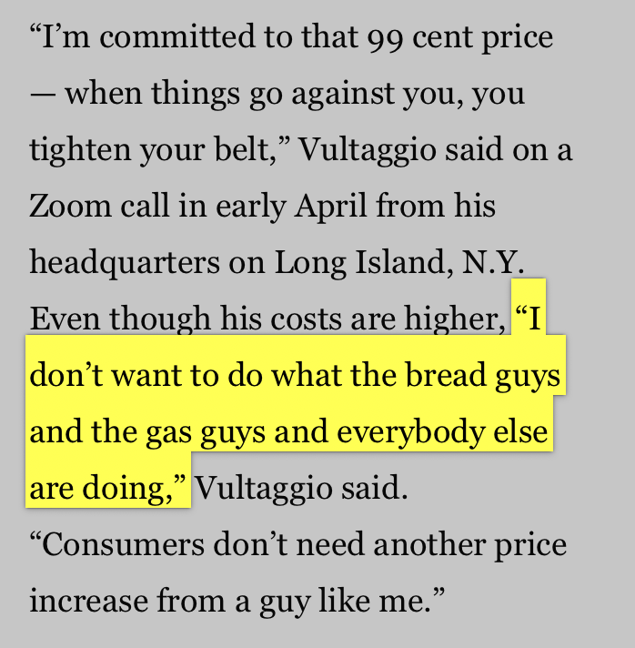 oneunderscore__'s tweet photo. I love the 6'8", 70-year-old founder of AriZona Iced Tea who refuses to be a "bread guy" or "gas guy" and is keeping the price of a can at 99 cents, despite making a bit less.

https://t.co/aGFPH7JLt5 https://t.co/dWXKiIAjRo