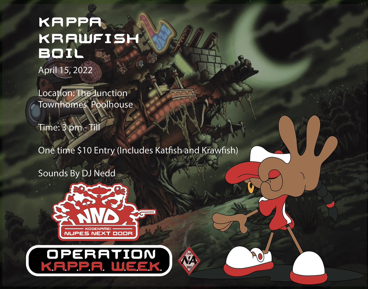 Hollon Kappa Week not over yet👀 

See your favorite nupes at our Krawfish Boil tomorrow at 3 pm‼️ 

Sounds by DJ Nedd🤩