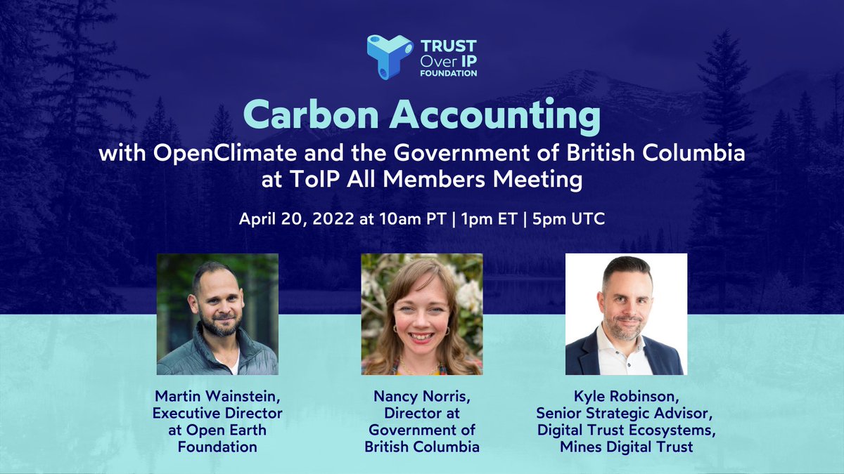 trustoverip's tweet image. Integrated climate accounting for the Paris Agreement with Trust Over IP: Introducing the Open Climate platform.
#openearthfoundation #verifiablecredentials #carbonaccounting #governance #ssi #digitaltrust  #decentralizedidentity #blockchain #hyperledger
linkedin.com/events/6920546…