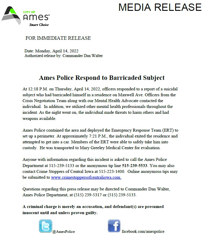AmesPolice's tweet photo. https://t.co/JVLvS7XXJs