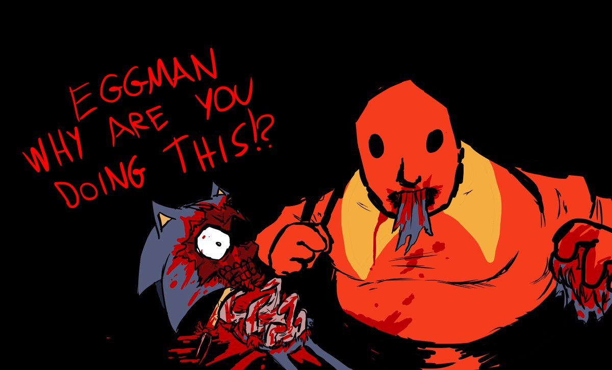 Starved Eggman comes after Yacker (by James M) by cvgwjames on