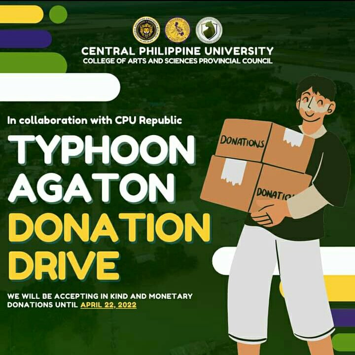 TreeNeeeTEE's tweet image. The College of Arts and Sciences Provincial Council together with several organizations of CPU, also opened a donation drive. Any amount of monetary donation, and/or in kind donations are highly appreciated. 

#IloiloNeedsHelp #CapizNeedsHelp #AgatonPH