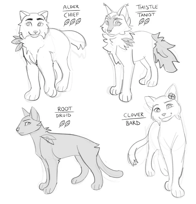 I drew the wolves in my story based on Scottish clans as Warrior cats. 

It is literally all over for me. I've seen the future and it's one where I indulge in this AU for years instead of writing the actual story. 