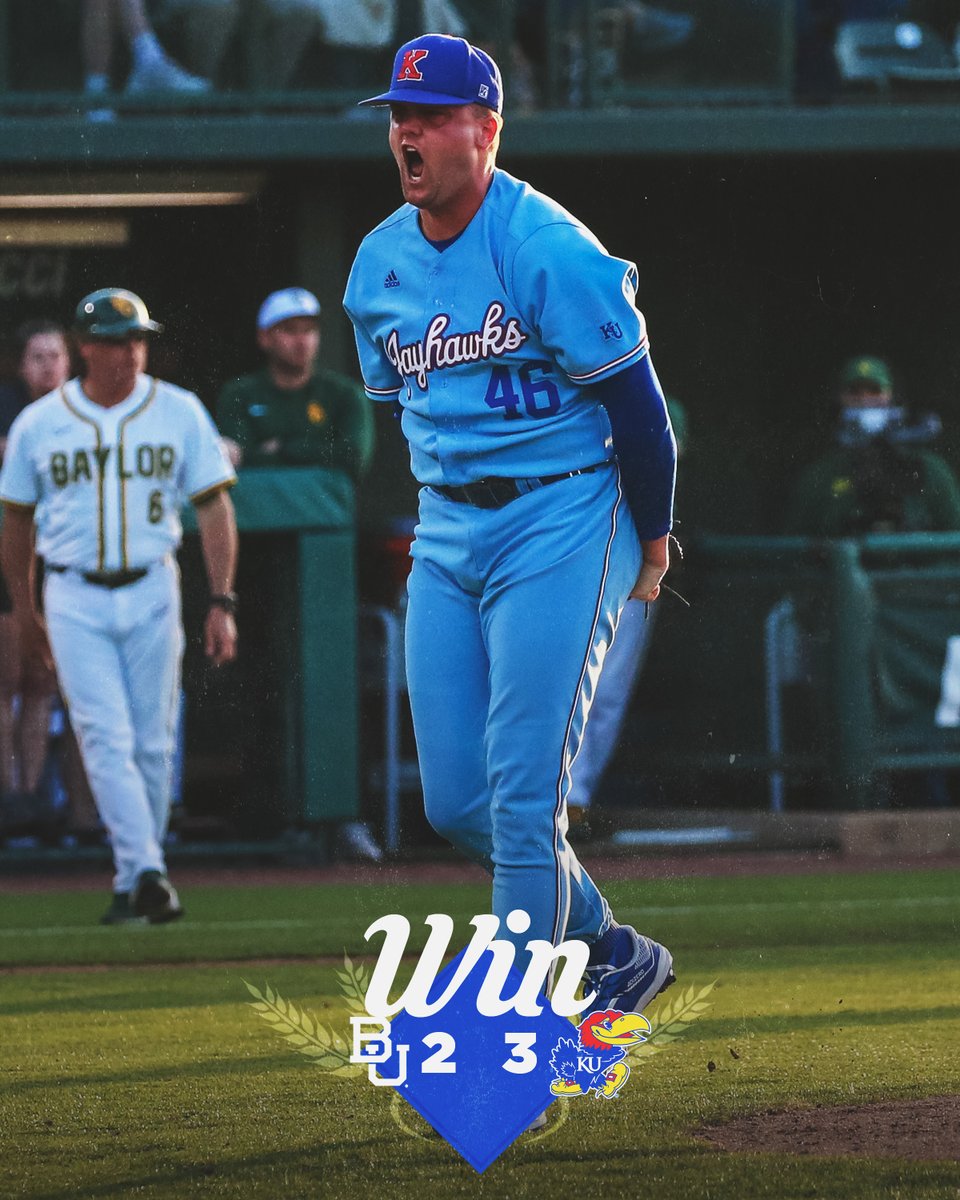 KUBaseball's tweet photo. 𝐉𝐀𝐘𝐇𝐀𝐖𝐊𝐒 𝐖𝐈𝐍!

🔷 @ParkRangerDan » W, CG, 9.0 IP, 7 H, 2 R, 1 BB, 2 SO
🔷 @TommyLichty » 1-for-4, HR, RBI
🔷 @C_Upshaw21 » 2-for-3, R

#RockChalk https://t.co/sMrrK7y90h