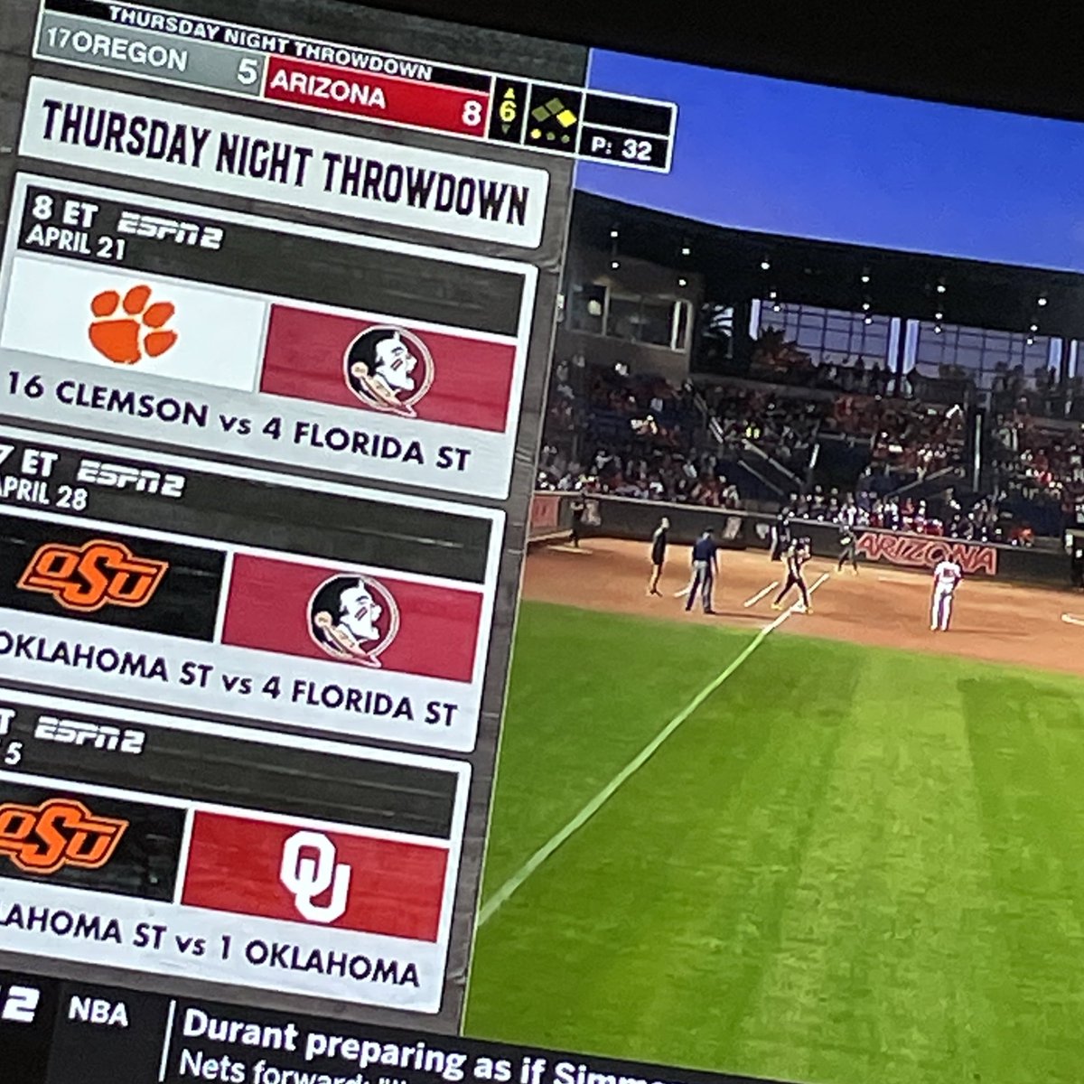 Coach_Alameda's tweet photo. Our game is so much fun .. so grateful others think so too! Thanku espn for the opportunity to continue to grow .. #ThursdayThrowdowns  @megaronowitz @sportsiren @jessmendoza @MicheleSmith32 @bethmowins https://t.co/092HDYGMY1