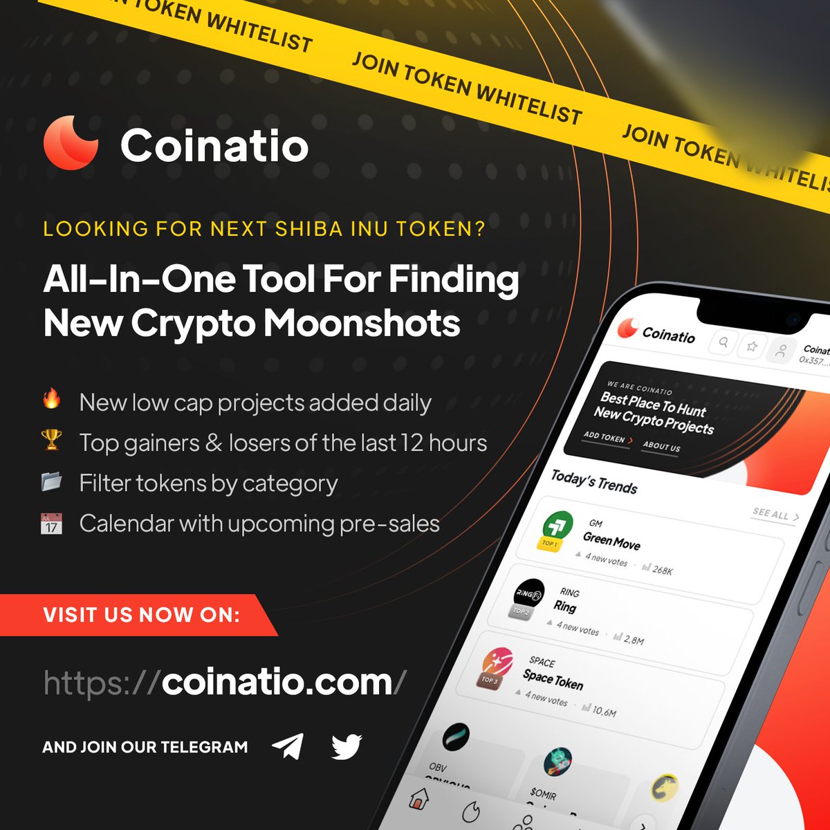 coinatio_com's tweet photo. To be added to the future token whitelist, log in to our app and vote for a token.

🧡 Visit our app https://t.co/CyprNrGfOf https://t.co/iEvPewxIbi