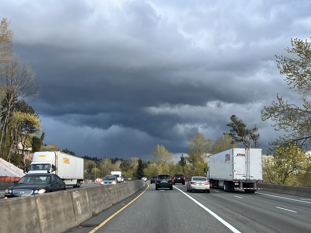 Endorphine's tweet photo. Looks like nighttime near Renton right now on 405 south. @SeattleWXGuy https://t.co/V4oPMrxT47