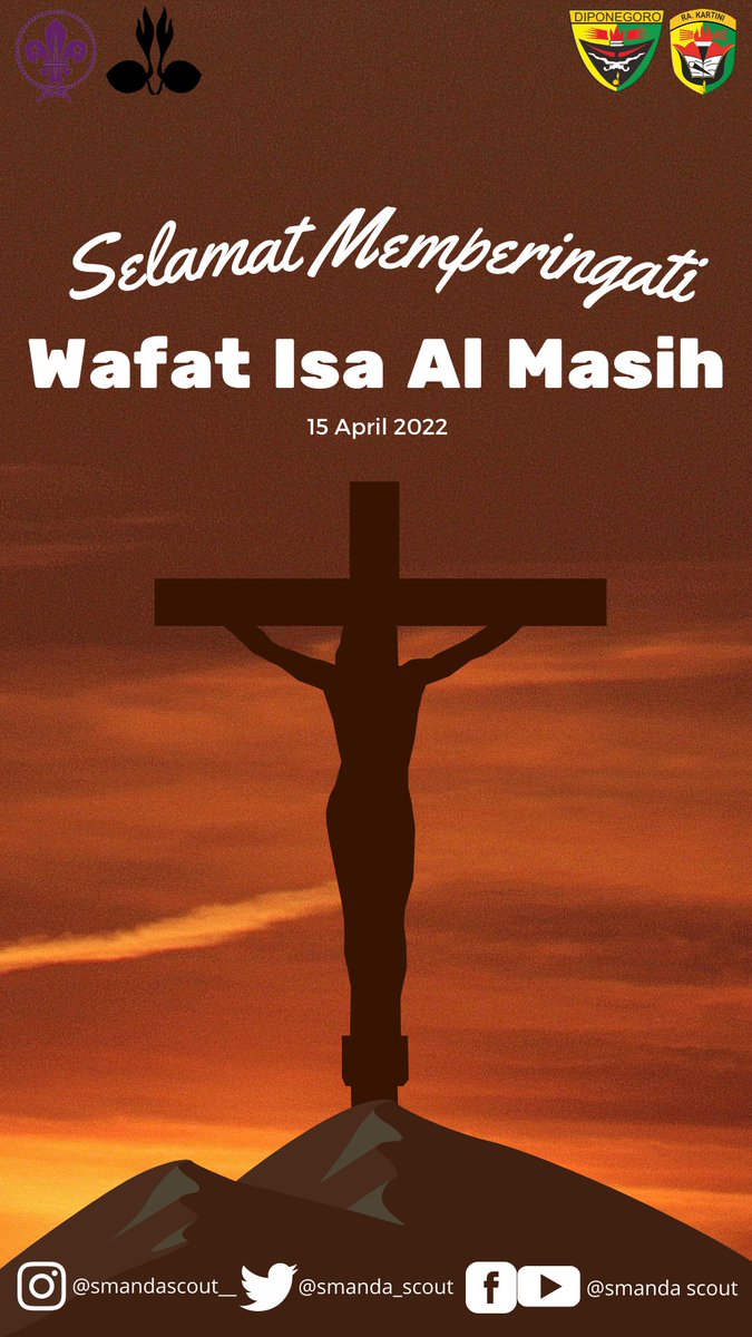 smanda_scout's tweet photo. Selamat Memperingati Wafat Isa Al Masih⛪✝️
#PramukaJateng
#jumatagung2022 
#wafatisaalmasih https://t.co/9rhkSR4MIi