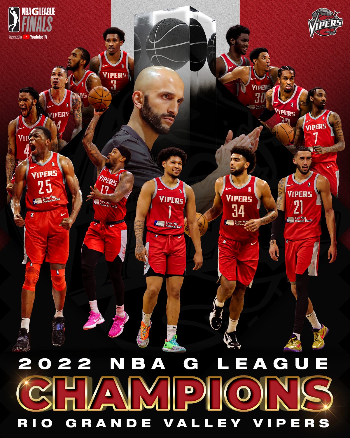 NBA G League on X: 🏆 CHAMPS 🏆 @RGVVipers take Game 2 and win the 2022 #NBAGLeagueFinals presented by TV, the 4th title in franchise history! / X
