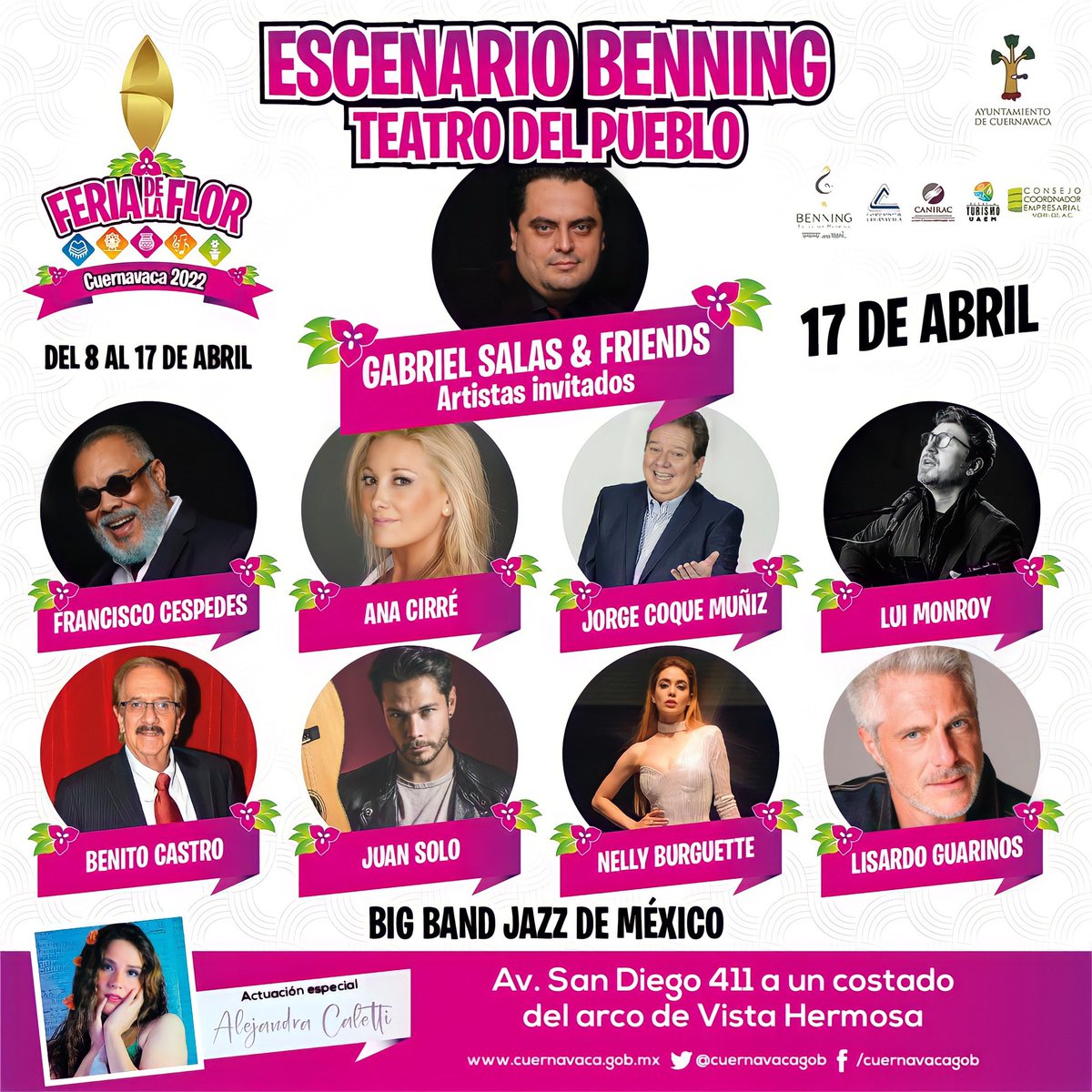 Nos vemos este domingo a las 7.3 pm en  mi ciudad de Cuernavaca en la feria de la flor junto a mis grandes y talentosos  amigos