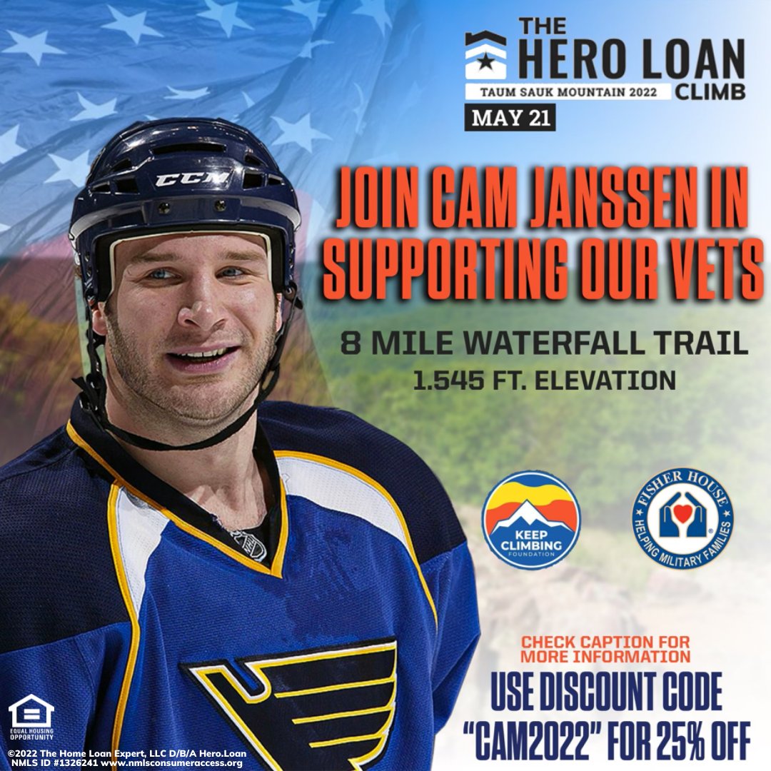 We're excited to announce that NHL legend Cam Janssen is joining our Hero Loan Climb next month, which benefits Fisher House Foundation. There's still time to join our team and hike with Cam. Learn more at KeepClimbingFoundation.org 
@camjanssen25 @fisherhousefdtn