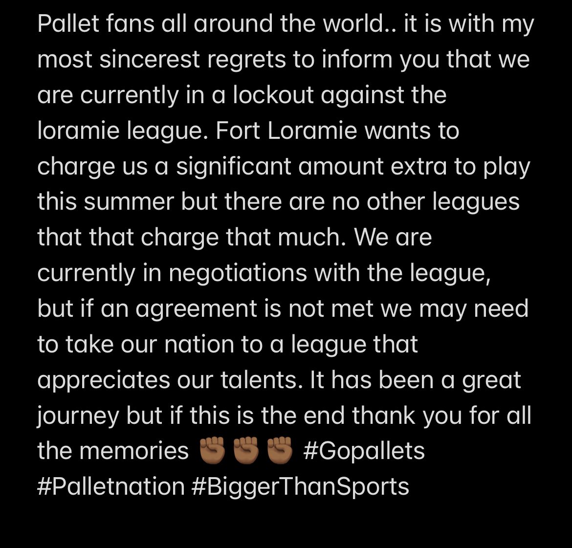 A&M Pallet Softball (1-0-0) tweet media