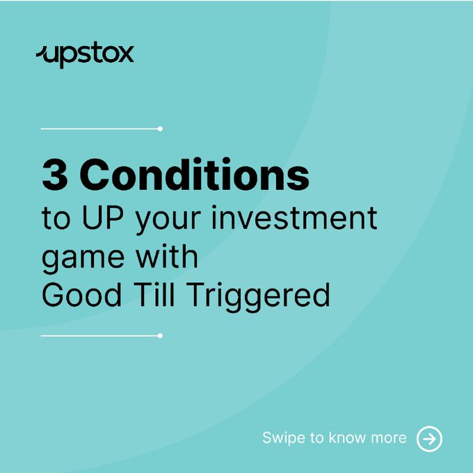 The smartest tool in Upstox’s shed is here!
UP your investment game with these 3 Good Till Triggered Conditions

Click on below link to open free demat account
👇
bit.ly/3m4ECek

#investing #finance #KGF3 #Yash #RanbirAliaWedding #business #KGFChapter2 #IPL2022