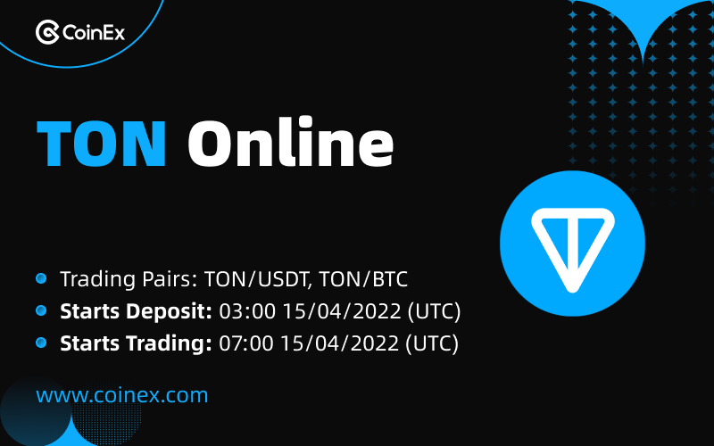 coinexcom's tweet photo. 🚀 New Listing

CoinEx Lists $TON on 15th Apr
@ton_blockchain is a fast, secure and scalable blockchain and network project

✅ Trading Pairs: TON/USDT, TON/BTC
✅ Deposit &amp; Withdrawal: 3AM UTC 15th Apr
✅ Trading: 7AM UTC 15th Apr

Learn more 👉 https://t.co/yc55LtaIb6

#CoinEx https://t.co/X3EzDxkDgI