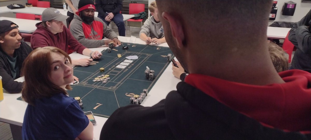 UNLPoker's tweet photo. It's one of UNL Poker's favorite nights of the year... Tag Team night! We're at the final table where teams switch out players every two to three hands. https://t.co/2lTsrnEtAc