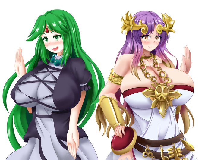 白蓮とパルテナの衣装チェンジ 