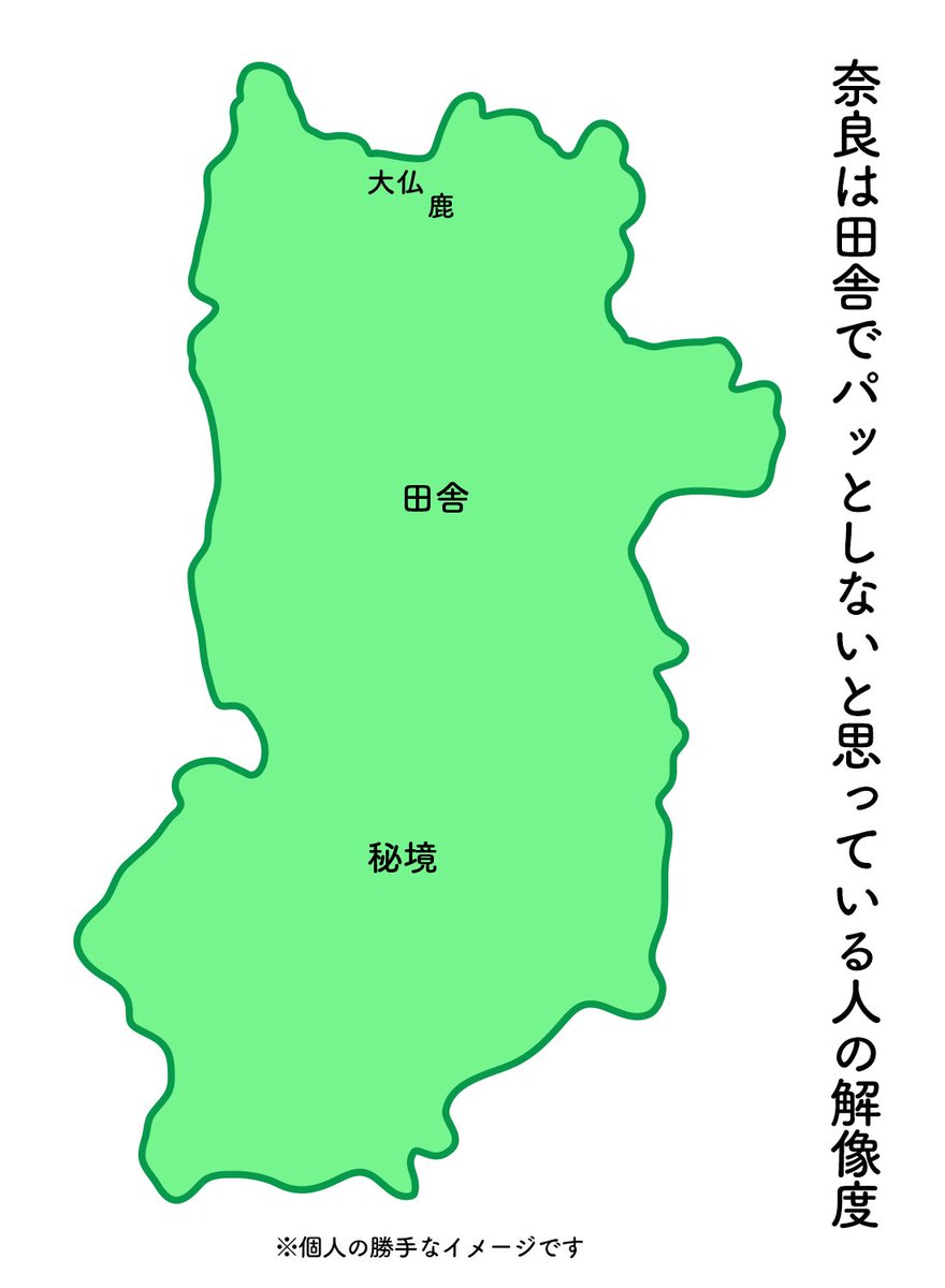 奈良県に対する解像度の違いが原因かも🦌? https://t.co/UkspjgkU1Q 