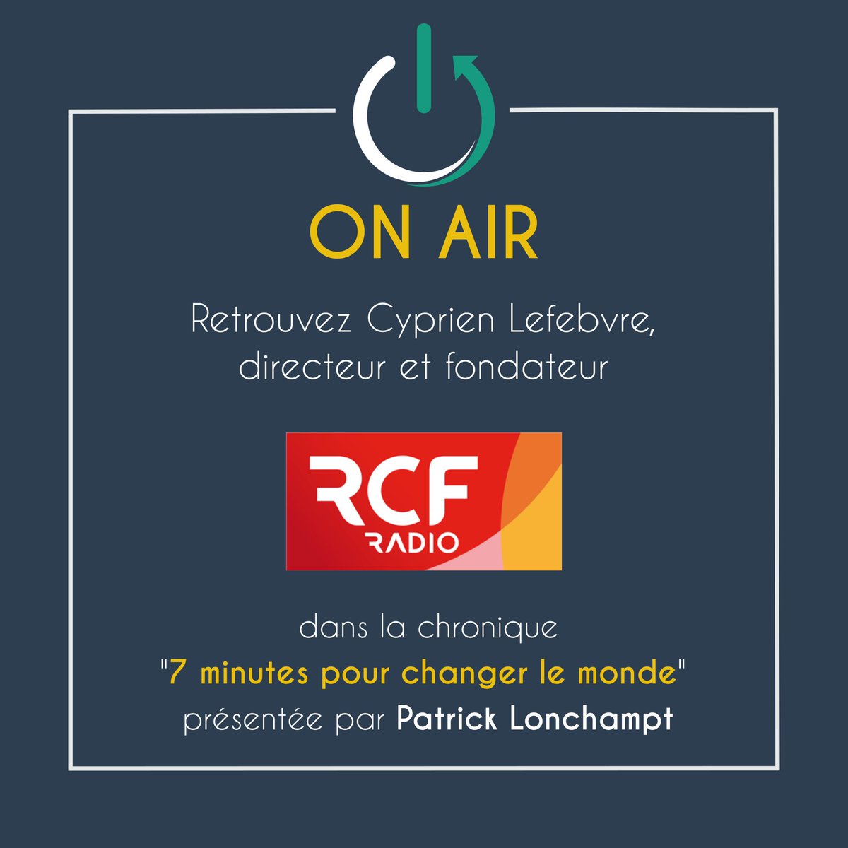 WeeeFund On Air 🎙

Il y a quelque temps, Cyprien Lefebvre a été #interviewé dans le cadre de « 7 minutes pour changer le monde » présenté par <a href="/plonchampt/">Patrick LONCHAMPT</a> sur <a href="/radiorcf/">RCF</a> !
Encore merci 💚

Pour découvrir la chronique⤵️
rcf.fr/ecologie-et-so…