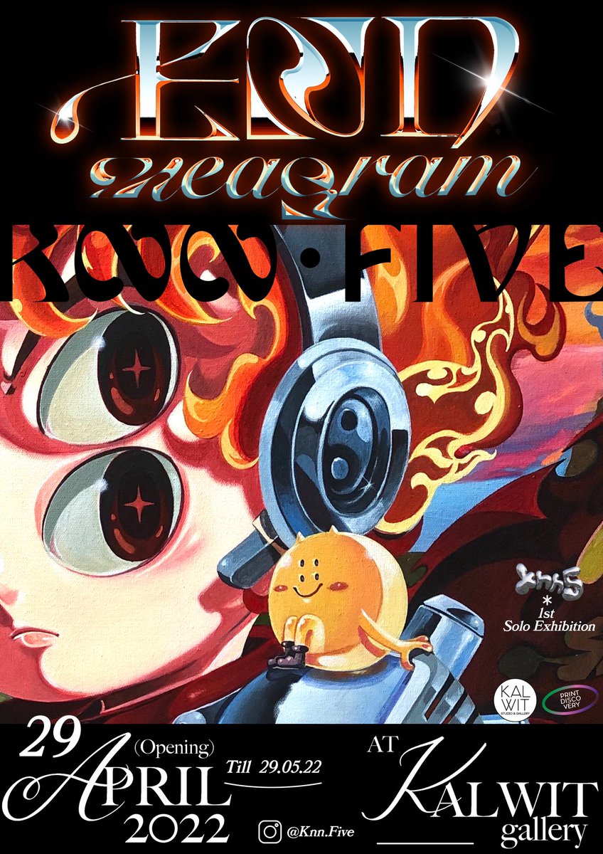 ENDneagram 1st solo exhibition by <a href="/knnfive/">Knn.Five</a> 

🗓 29 April - 29 May 2022
⏰ 10.00 – 18.00 hours/ Tuesday – Sunday (Free entrance)

BTS Ploenchit exit 4, Ruamrudee soi 2 
#ENDneagram #neothaicivilization #knn5 #soloexhibition #artexhibition #kalwit #kalwitgallery