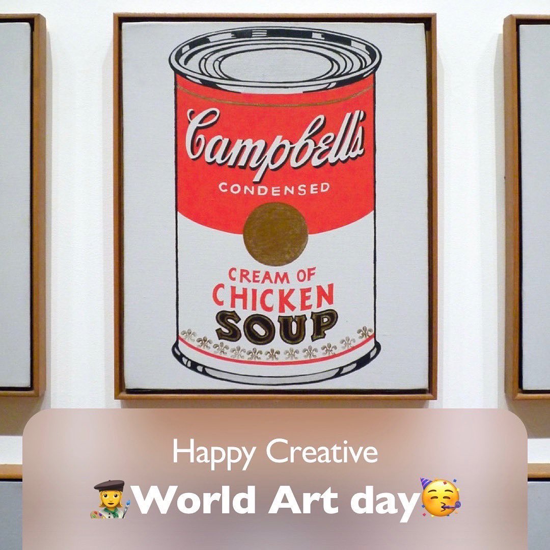 talk2tincan's tweet photo. πΌWorld Art Day π¨
If not always, then at least today, promote #awarenessofcreativity worldwide! π
Express your creativity through different mediums π
#worldartday #expresscreativity #art #cambellssoup #talk2tincan #tincan #andywarhol #andywarholart #creamofchickensoup https://t.co/AKqV2zvkAI