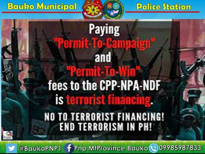 PNPBauko1's tweet photo. #notOTerrorism
#notocpp/npa/ndf
#stopSupporting NPA
#SupportELCAC https://t.co/JthfuRO8p6
