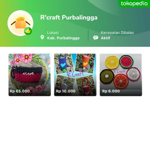 tahenktop's tweet photo. Semakin mudah belanja produk R'craft Purbalingga di Tokopedia. Cek aja, pasti ada yang kamu suka
https://t.co/GcWmwOf6ix https://t.co/Z9E4lg6Bpp