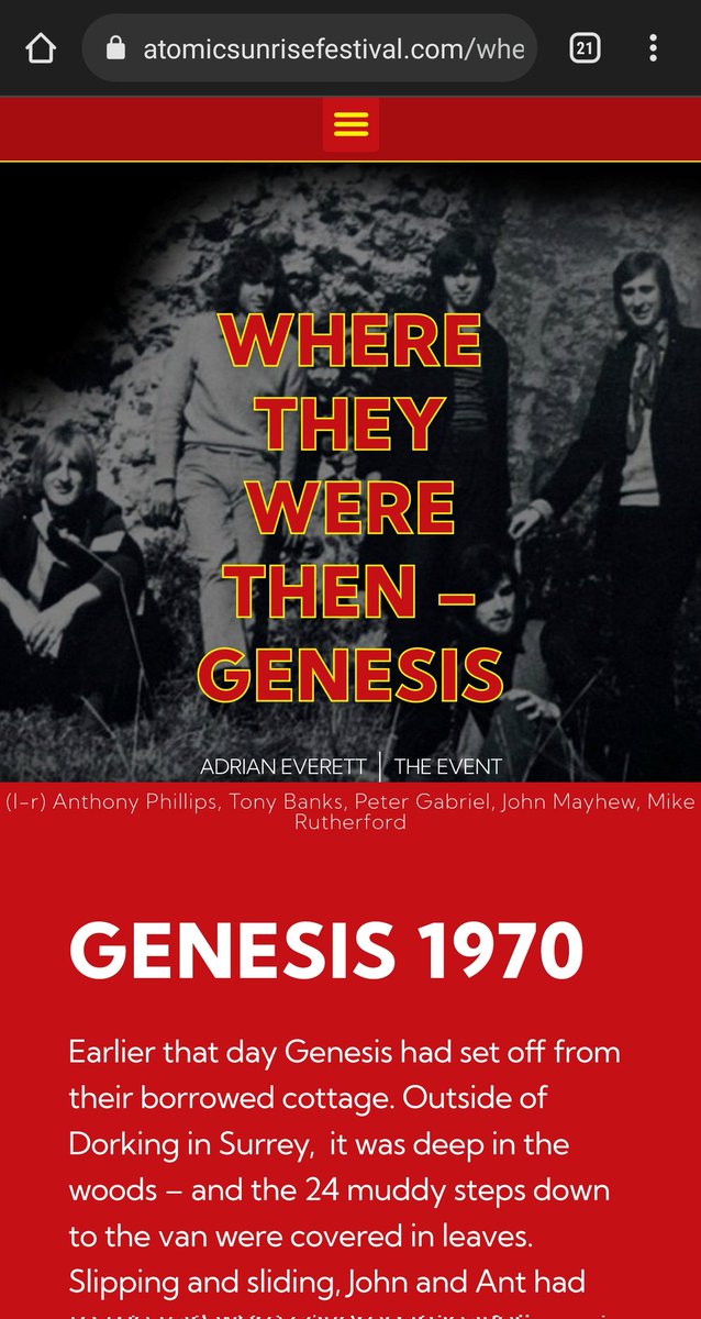 Our latest blog post is up! Where Were They Then - Genesis 1970 atomicsunrisefestival.com/where-they-wer…

#GENESIS #PeterGabriel #anthonyphillips #tonybanks #johnmayhew #mikerutherford #atomicsunrise