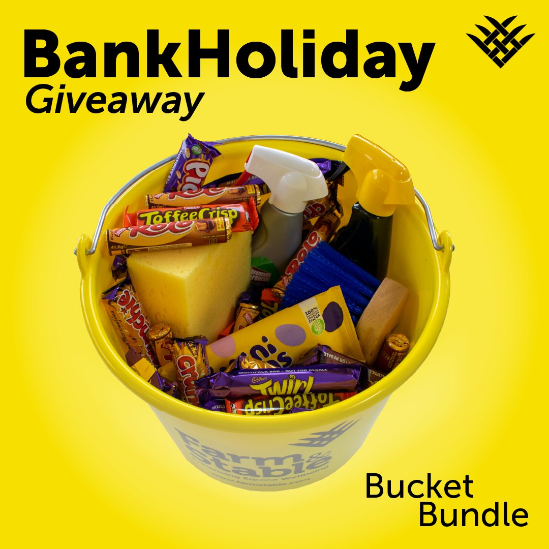 FarmStable's tweet photo. To WIN this bucket FULL of treats, guess the number of chocolates! Leave your answer in the comments PLUS tag a friend to WIN a dandy brush, mane &amp; tail spray, a large sponge, Bremsen Fly Spray, and of course.... lots of chocolate!! 

#BankHoliday #GiveAway #FarmStable_UK https://t.co/Y8TEyu7dBa