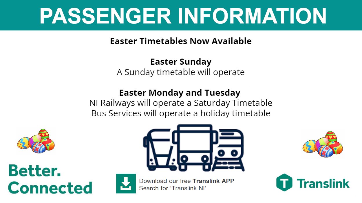 NI Railways on Twitter "🐰 Easter timetables are now available 🚌 🚆 ℹ️