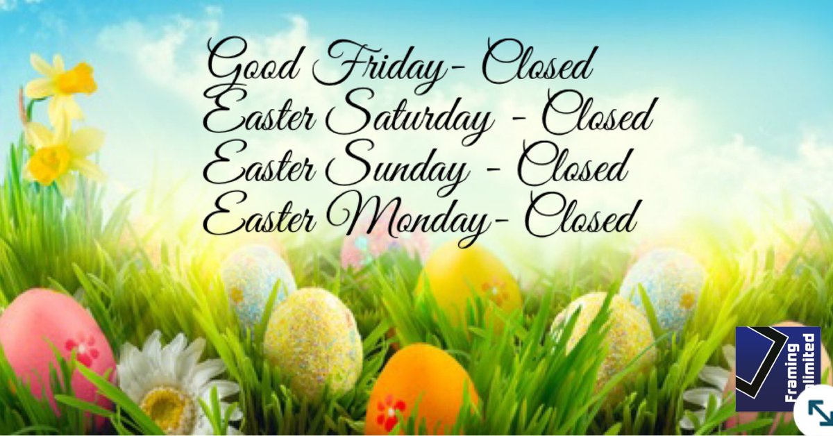 neframing's tweet photo. Hi,
just a reminder that the workshop will be closed over the Easter weekend.
Whatever you are up to this Easter, have a cracking time.
#happyeaster  #framingunlimited https://t.co/zFGCED6SKR