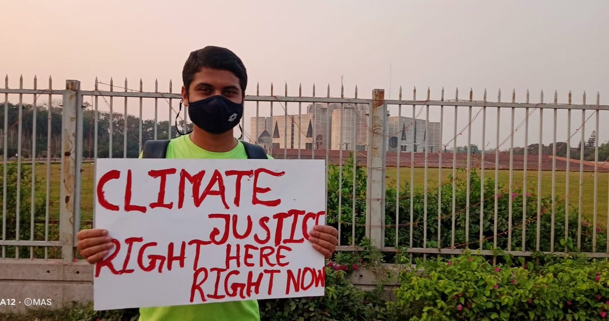SaidurRSiam's tweet photo. Climate Strike in front of National Parliament House in Bangladesh to urge climate justice &amp; reduce carbon emission &amp; transform our energy system to green energy. 

@GretaThunberg @IPCC_CH @Fridays4future #FridaysForFuture #GreenEnergy #StopCoalPlant https://t.co/hKHXOkavJm