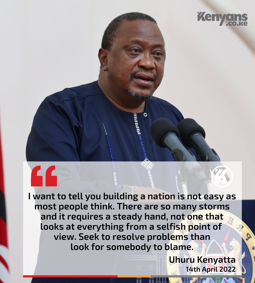 Kenyans's tweet photo. I want to tell you building a nation is not easy as most people think. - President Uhuru https://t.co/iQPWlnHz7J