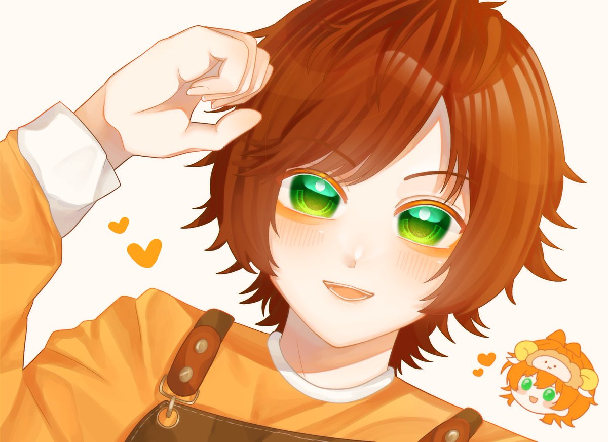 「エプロン羊ポーズとっても可愛いです😭🐑🧡
#すとぷりギャラリー
#ジェルぎ」|ぷど。のイラスト