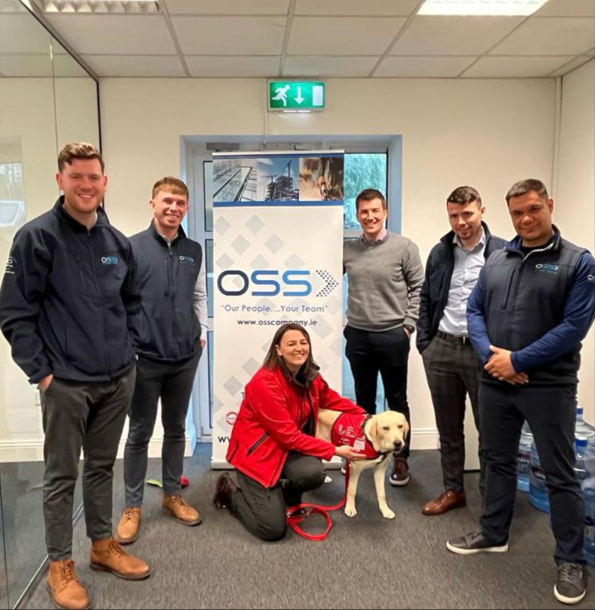 Earlier this week... Pup in training Hero 🐕‍🦺 got to meet our wonderful charity partners @ossjobs who are sponsoring Hero's journey from pup to a superhero Assistance Dog ⚡ Many thanks to everyone at OSS for your support!