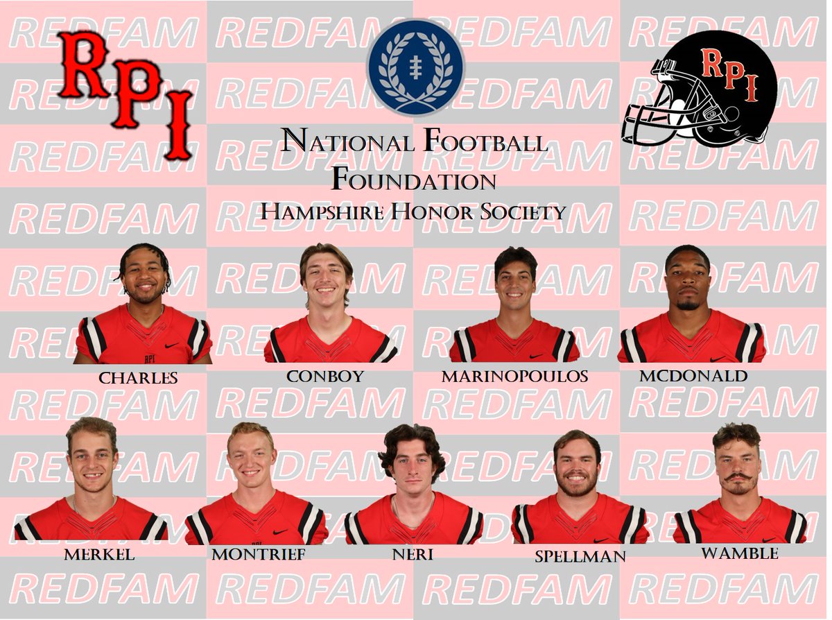 CoachRI's tweet photo. Congrats @RPIFootball newest members of @NFFNetwork Hampshire Honor Society! Excellence on and off the field. #REDFAM #SemperVirtus https://t.co/793m7SaVIL