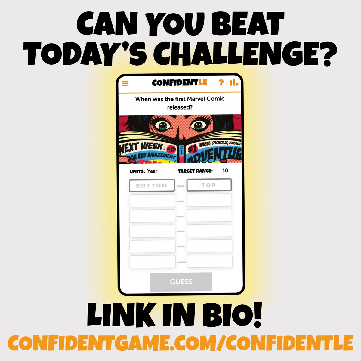 We've just launched Confidentle! Can you win today's challenge? confidentgame.com/confidentle 
#wordle #boardgame #partygames #trivia #quiz #gamenight #wordleoftheday #wordlegame #confident #wordgames #dailypuzzle #dailyquiz #quiztime #quizoftheday