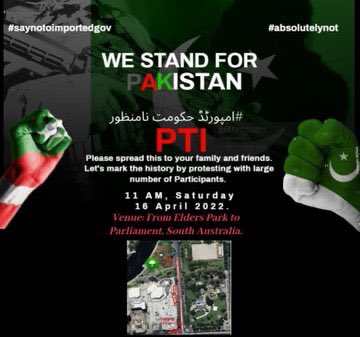 Australian protest on Saturday 26th April <a href="/11am/">11 am in morning</a>   

#امپورٹڈ_حکومت_نامنظور