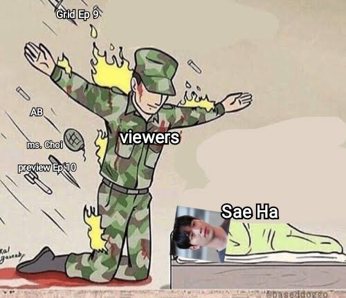 pacarseokj12's tweet photo. Meme nya emang bener sih. Dari ep 1-9 penonton dah dibikin sayang sama Sae Ha. Kasian juga sama dia, pengorbanannya udah banyak bgt. Kalo gak dikasih akhir yang bahagia, ya gak adil banget sih buat Sae Ha 😩🥺 #GridEp9 #gridep10 #Grid #그리드 https://t.co/iLFn5LDIrs