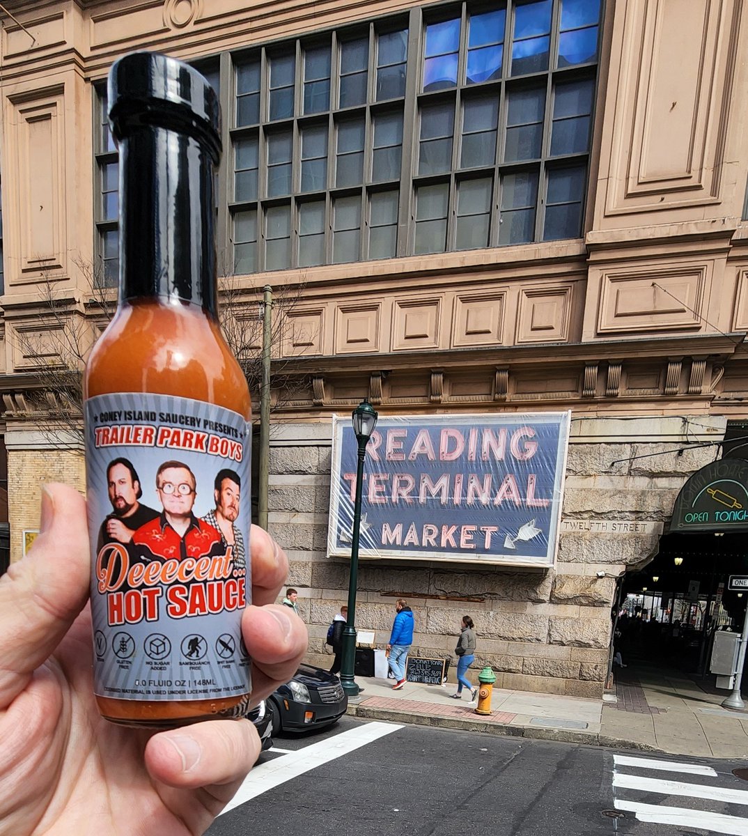 ConeyIslSaucery's tweet photo. Can't wait to pour some Deeecent sauce on what awaits me!

@RdgTerminalMkt #philly #readingmarket #Deeecent #hotsauce #spicy #coneyislandsaucery #trailerparkboys #swearnet #deeecenthotsauce https://t.co/FPwKliIaXX