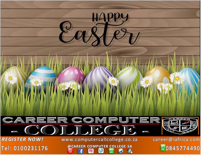 cccollegeSA's tweet photo. HAPPY EASTER MZANSI! 🎉🙏📖

Wishing you and your families a safe, peaceful and holy HAPPY EASTER! 👪💞

#CareerComputerCollege
WhatsApp "Hi" to 0845774490
E-mail: career@iafrica.com
Instagram: @careercomputercollegesa
Facebook: Career Computer College SA https://t.co/FFgumNMV8z