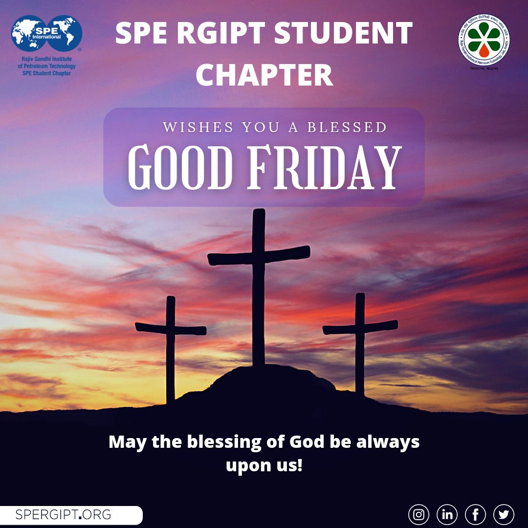 spergipt's tweet photo. May God turn this Good Friday into a blissful beginning of your life and fill your life with goodness on this holy day. SPE RGIPT SC exuberantly wishes you a Happy Good Friday.
May Good Friday bring peace and prosperity to your own life. #goodfriday2022 https://t.co/nTgTbUdEYW