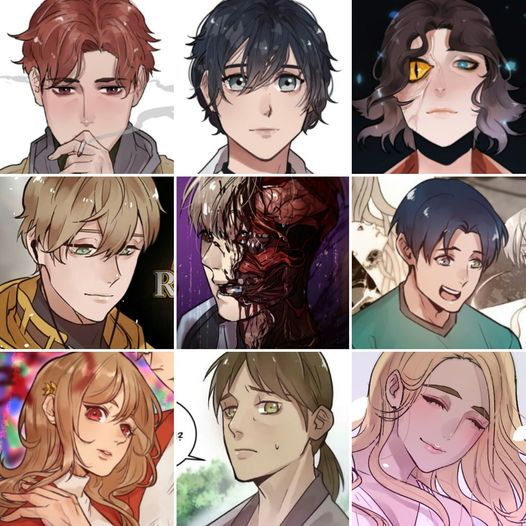 Found this collage from 2 years ago...

I legit don't remember where the last two characters come from.... 
