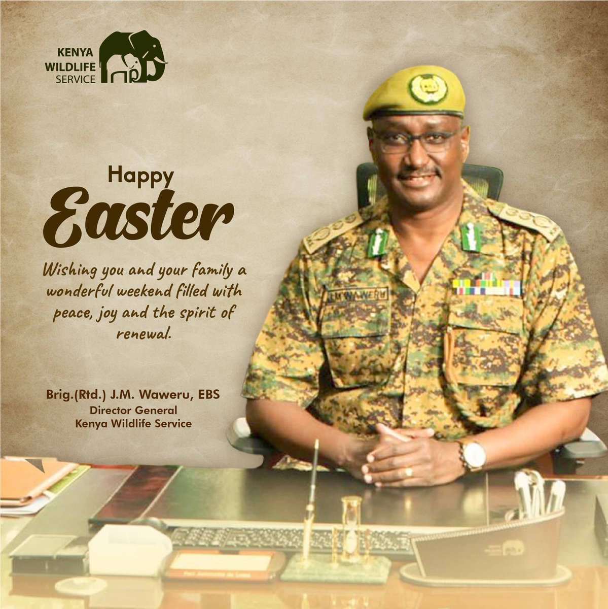 BrigJohnWaweru's tweet photo. Happy Easter 

May this Easter inspire you to new hope, hapiness, prosperity, and abundance.

I invite you and your loved ones to Zuru KWS Parks and Reserves this Easter and have an adventure in the wild.

#ZuruEasterNaKWS #ZuruKenyaParks #GoodFriday https://t.co/JKEiC98yAL