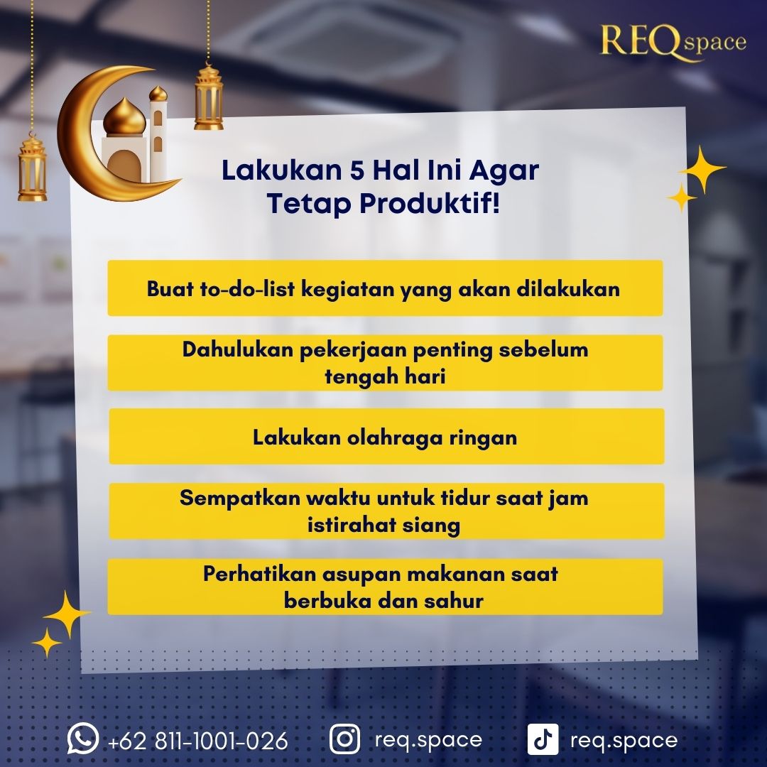reqspace_id's tweet photo. Hayoo ngaku siapa nih yang ngerasa gak produktif saat bulan puasa?
Yuk ikuti 5 tips ini dan share ke teman-teman kamu yang lain, supaya kalian bisa lebih produktif di bulan puasa!
#tips #Ramadan #reqspace https://t.co/uueMSA41i7