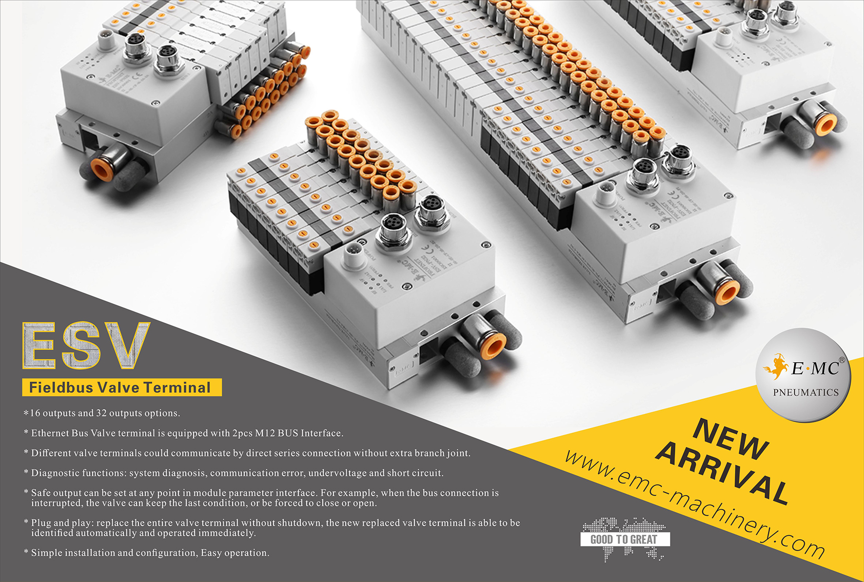 E.MC PNEUMATIC on Twitter "ESV Fieldbus Valve Terminal *16 outputs and