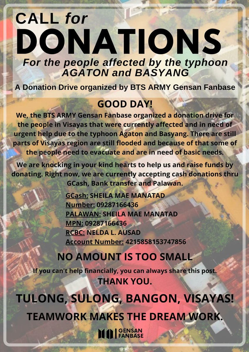 honeyackles10's tweet photo. ๐จ BTS ARMY GENSAN FANBASE
#ARMYLeyte
#LeyteCallForHelp
#DonationDrive https://t.co/CRCnzImJok