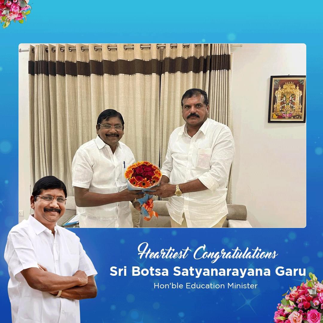 drseshareddyn's tweet photo. రాష్ట్ర విద్యారంగాన్ని అభివృద్ధి పథం లో ముందుకు తీసుకెళ్తారని ఆశిస్తూ... 
ఆంధ్ర ప్రదేశ్ రాష్ట్ర నూతన విద్యాశాఖా మంత్రి శ్రీ బొత్స సత్యనారాయణ గారిని కలిసి అభినందన���ు తెలియజేశాము... 
... మీ శేషారెడ్డి https://t.co/JMSLtzf9T0